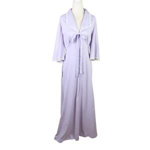 Vintage 70s Vanity Fair pastel purple flutter sleeve maxi robe house dress 14